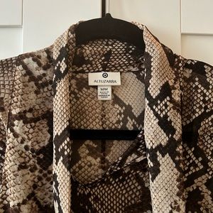 Sheer snake print blouse